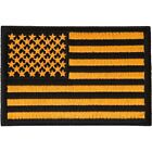 Yellow And Black American  Flag  Sew On Iron On Embroidered Patch  3  X 2 