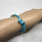 Hollister Blue Braided Fabric Bracelet Adjustable Tie Unisex Adults Beaded