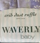 Waverly Baby Crib Skirt Daisy Design In Purple And White