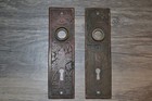 Antique Brass Victorian Eastlake Door Backplate Lot Of 2