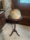 Vintage 12  Cram s Imperial Rotating World Globe On A 36    Wooden Free Stand
