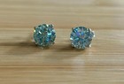 Rare 2 5 Ct Certified Blue Treated Diamond Studs Earrings 925 Sterling Silver