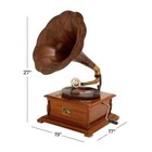 Vintage Style Brown Gramophone   Brass   Wood Phonograph   Retro Record Player