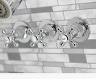 Kingston Brass Traditional Shower Faucet Valve Set 3 Cross Handles Polished
