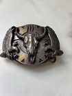 Vintage Siskiyou Bull Skull   Eagle Belt Buckle  Q-7 Made In Usa