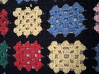 Vintage Granny Square Afghan Throw 42 X 57    Roseanne Farmhouse Cottage