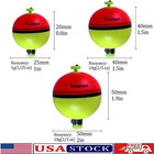5pcs Round Eva Foam Fishing Bobbers Red green Snap-on Spring Floats Buoy Tackle