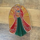 Vintage Hallmark Tree Topper Christmas Angel Stained Glass 1979 Tree Trimmer