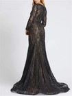 Black Sexy Mermaid Evening Dresses Beaded Long Sleeves Wedding Party Gown