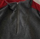 Hard Rock Caf   Gray Red Quarter Zip Pullover Fleece Jacket Original Rock   Pop