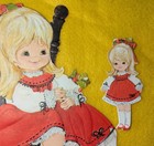 Vintage Hallmark Paper Doll  Christmas Grand Daughter Greeting Card  Unused