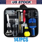 147pcs Watch Repair Kit Watchmaker Back Case Remover  Opener Link Pin Spring Bar