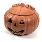 Pottery Terra Cotta Jack O Lantern Halloween Pumpkin Luminary Big 13    Hand Made