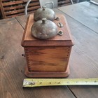 Antique Oak Telephone Ringer Box W  2 Bells Untested Vintage Part