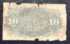 1863 Fractional Currency 10 Ten Cents U s  Bill 4th Issue Note Cheep 