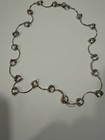 Delicate Sterling Silver 925 Floral Chain Link Necklace And Bracelet Set 9 G
