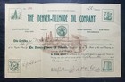 1901 Stock Certificate  The Denver fillmore Oil Company  200