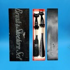 Black Cat With Rhinestone Eyes Lint Brush   Shoe Horn Mcm 1950s Japan W box 2pc