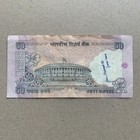          India 50 Rupees Banknote Indian Currency Gandhi Paper Money