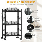Kitchen Microwave Cart  3-tier Kitchen Metal Utility Storage Rack Cart  Rolling