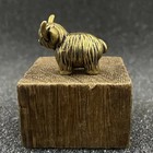 Mini Brass Highland Cow Figurine Vintage Copper Animal Statue Desk Decor Gift