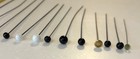 Antique Hat Pin Lot 13 Mixed Length 12    10    8    Black   White Glass Edwardian 