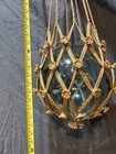 Antique Vintage Japanese Glass Fishing Float Large Blue Green