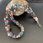 Turquoise   Coral 3 Strand Navajo Bead Sterling Silver Necklace 22    10402