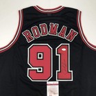 Autographed signed Dennis Rodman Chicago Black Basketball Jersey Jsa Coa Auto