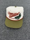 Miller High Life Bass Fishing Snapback Hat Cream green Rope Cap