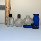 Vintage Mini Perfume Bottle Lot     Cobalt Blue   Clear Vanity Bottles  5 Pieces 