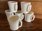 6 Vintage Fire King Restaurant Ware Ivory Coffee Mug D-handle Flat Bottom Cups