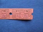 Vintage Egyptian Theatre 20 Cent Tickets  strip Of 3  Drive-in Movie - Oregon 