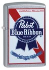 Zippo Windproof Street Chrome Pabst Blue Ribbon Lighter  49078  New In Box