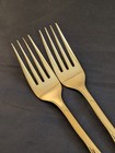 Lot Of 2 Ranmaru Wave Golden Black Dinner Forks Japan Silverware Free Shipping