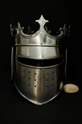 Medieval Knight Helmet Crown Visor Steel Armor Crusader Templar Larp Costume