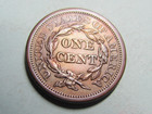1856 Braided Hair Large Cent    Nice Higher Grade Au bu Coin
