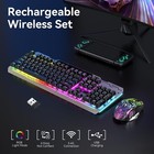 Wireless Gaming Keyboard And Mouse Combo  Rgb Backlit Rechargeable 2000 Mah B   