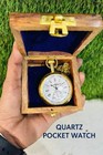 Lot Of 5 Elgin Pocket Brass Watch Antique Style With Chain   Wooden Box Included