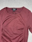 Express Dress Womens Small Burgundy Red Ruched Long Sleeve Knit Sweater Bodycon