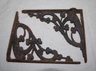  Antique Pair Clover And Feather Shelf Brackets 7 3 4   X 6 1 4  