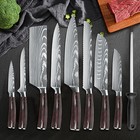 Professional 8pcs Kitchen Knives Set Damascus Style Stainless Steel Chef s Knife