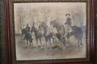 Rare Lg  Antique 19thc Enhanced Civil War Photo 1st Maine Cavalry On Horses 1862
