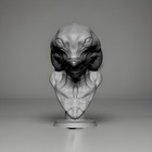 Grey Alien Bust-8 Inches  grey 