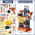 Kids Tool Bench Set W  Electric Toy Drill 78-piece Set  new 
