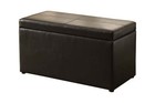 30  Hinged Storage Ottoman Bench Faux Leather Footrest Couch With Padded Seat Us