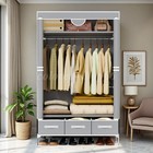 Portable Closet Wardrobe Clothes Rack Storage Organizer Shelf Stand   3 Drawers