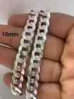 Solid 925 Sterling Real Italian Silver Cuban Link Chain Necklace Men And Women