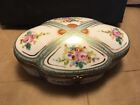 Large Antique French Limoges Porcelain Dresser Jewelry Box Hand Painted Box 82c