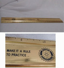 Rotary International Gold Plated Ruler Extruded Precision Straight Edge Engraved